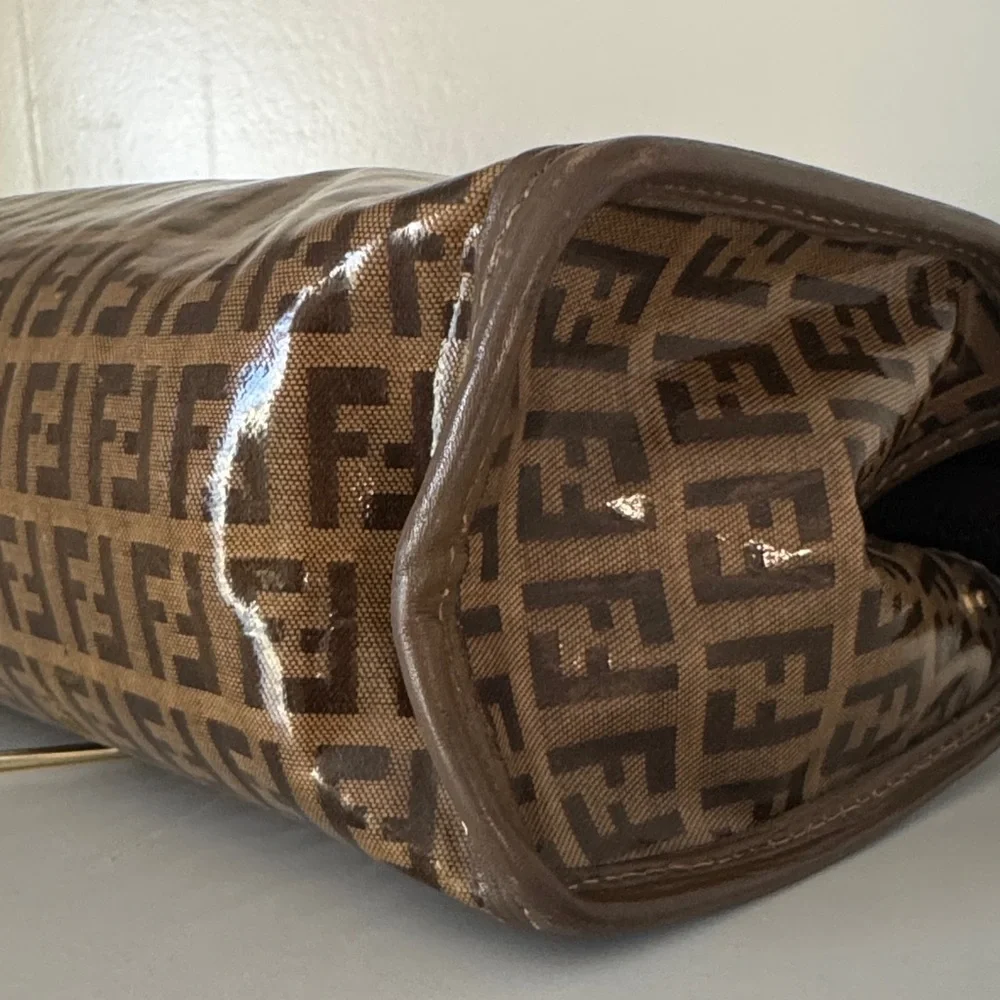 Authentic Fendi Tan Monogram Clutch/Pouch with COA - Picture 7 of 12